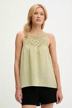 Хлопковая блузка Answear.Lab, зеленый