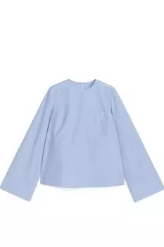 Хлопковая блузка Arket, синий