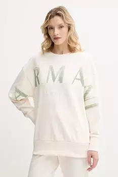 Хлопковая блузка Armani Exchange, бежевый