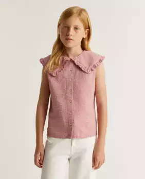 Хлопковая блузка без рукавов для девочки Scalpers, розовый