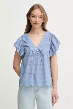 Хлопковая блузка DAME Pepe Jeans, синий