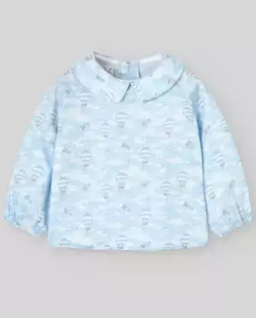 Хлопковая блузка для мальчика с принтом Verne PAZ Rodrguez, синий