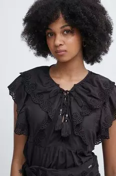 Хлопковая блузка DOROTEA Pepe Jeans, черный