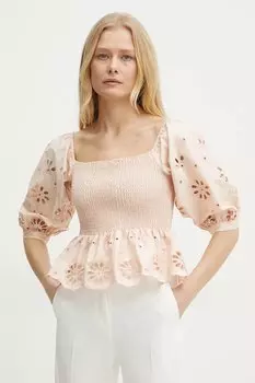 Хлопковая блузка Fracomina, оранжевый