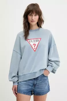 Хлопковая блузка Guess Jeans, синий