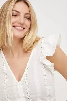 Хлопковая блузка из лимитированной коллекции BE SHERO Answear Lab, белый