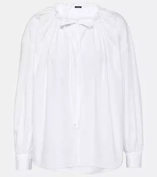 Хлопковая блузка Joseph, белый