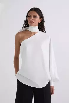 Хлопковая блузка Karl Lagerfeld, белый