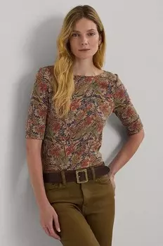 Хлопковая блузка Lauren Ralph Lauren, белый