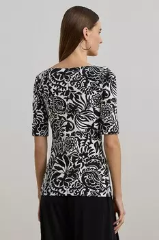 Хлопковая блузка Lauren Ralph Lauren, черный