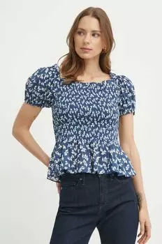 Хлопковая блузка Lauren Ralph Lauren, синий