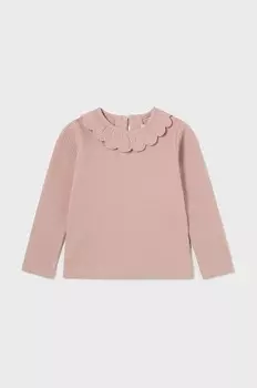 Хлопковая блузка Mayoral для новорожденных, розовый
