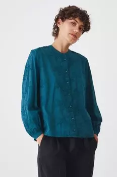 Хлопковая блузка Medicine, бирюзовый