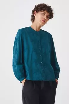 Хлопковая блузка Medicine, бирюзовый