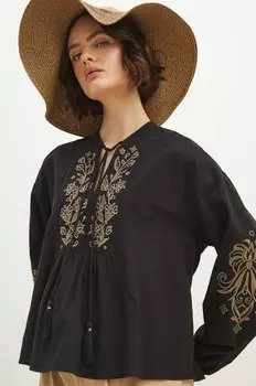 Хлопковая блузка Medicine, черный