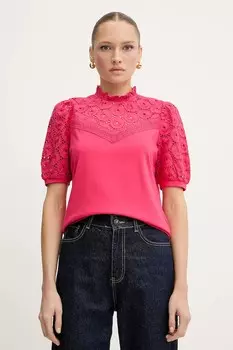 Хлопковая блузка Morgan, розовый