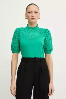 Хлопковая блузка Morgan, зеленый