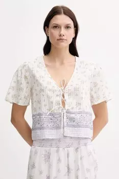 Хлопковая блузка Pepe Jeans, бежевый