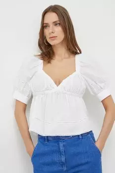 Хлопковая блузка Pinko, белый