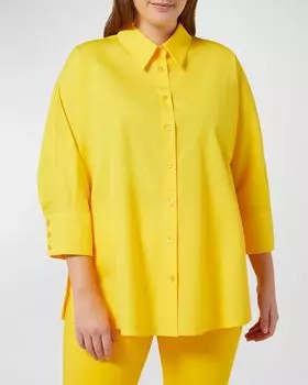 Хлопковая блузка размера плюс Аризона с рукавами 3/4 Marina Rinaldi, цвет Bright Yellow