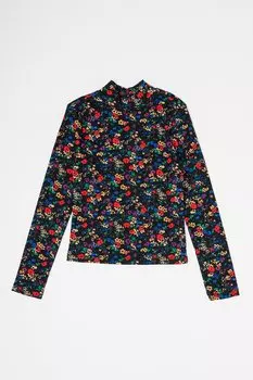 Хлопковая блузка с цветочным узором Gap, красный