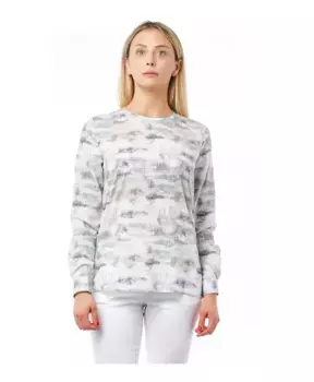 Хлопковая блузка с фантазийным принтом Bagutta, белый