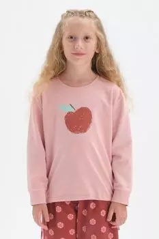 Хлопковая блузка с фигурным узором Dagi, розовый