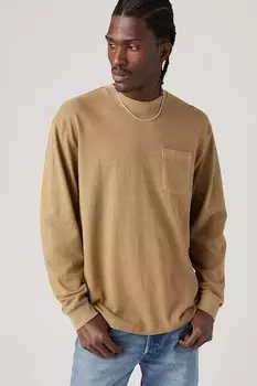 Хлопковая блузка с карманом Levi's, бежевый