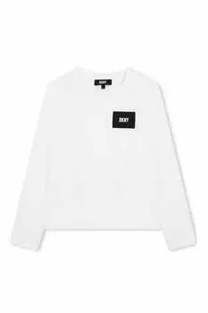 Хлопковая блузка с логотипом Dkny, черный