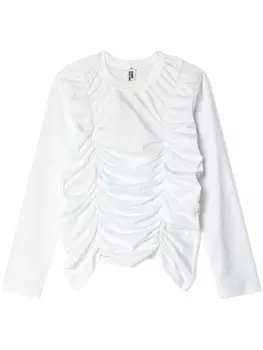 Хлопковая блузка с оборками Noir Kei Ninomiya, белый