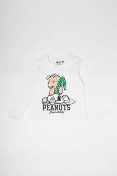 Хлопковая блузка с принтом Original Marines, белый