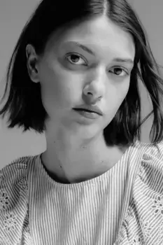 Хлопковая блузка с рюшами H&M, синий