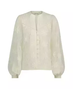 Хлопковая блузка с вышивкой Fabienne Chapot, бежевый