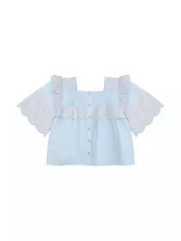 Хлопковая блузка с вышивкой Stella McCartney