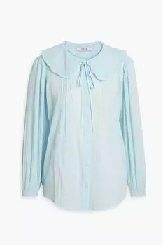 Хлопковая блузка с защипами JOIE, синий