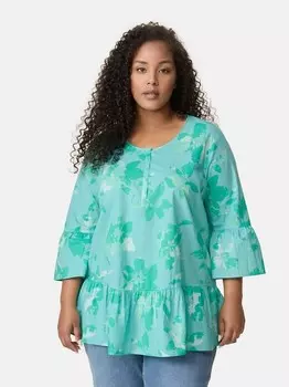 Хлопковая блузка Samoon, бирюзовый