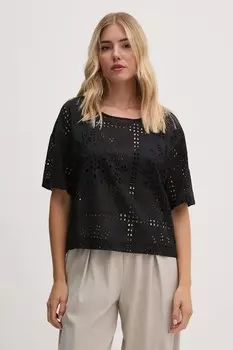 Хлопковая блузка Sandro Ferrone, черный