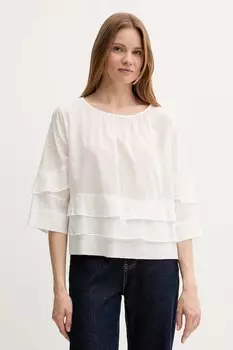 Хлопковая блузка Sisley, белый