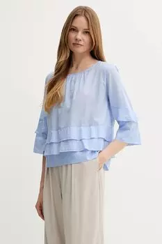 Хлопковая блузка Sisley, синий