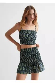 Хлопковая блузка со сборками Mango, оранжевый