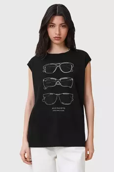 Хлопковая блузка SUNNIES Allsaints, черный