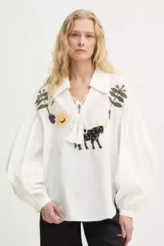 Хлопковая блузка The Sleeper, бежевый