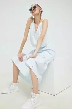 Хлопковая блузка Tommy Jeans, синий