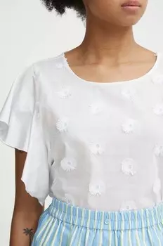 Хлопковая блузка United Colors of Benetton, белый