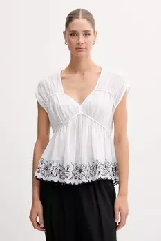 Хлопковая блузка United Colors Of Benetton, белый