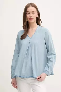 Хлопковая блузка United Colors Of Benetton, синий