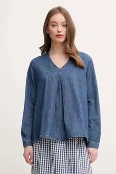 Хлопковая блузка United Colors Of Benetton, синий