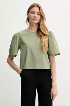 Хлопковая блузка United Colors Of Benetton, зеленый