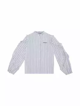 Хлопковая блузка в полоску Dolce&Gabbana, белый