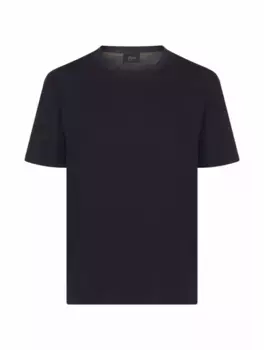 Хлопковая Cotton t-shirtфутболка Brioni, тёмно-синий